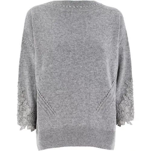 Elegant Floral Lace Sweater - Ermanno Scervino - Modalova