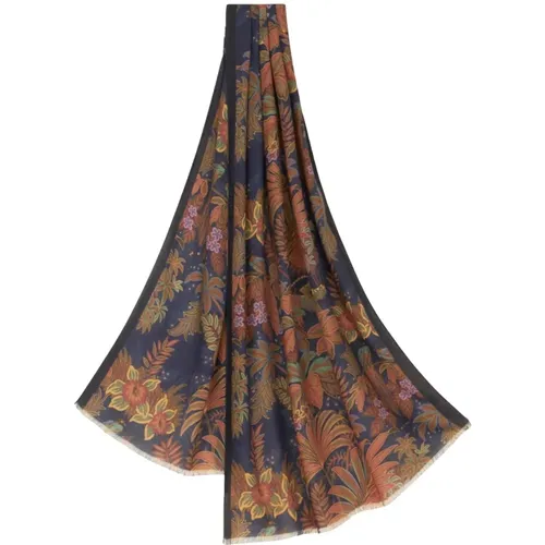 Marine Leaf Print Camel Scarf , male, Sizes: ONE SIZE - ETRO - Modalova