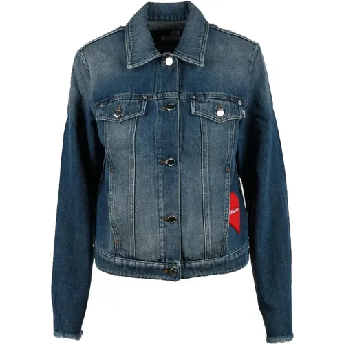 Stylish Denim Jacket for Women , female, Sizes: M, L, 2XS, S - Love Moschino - Modalova