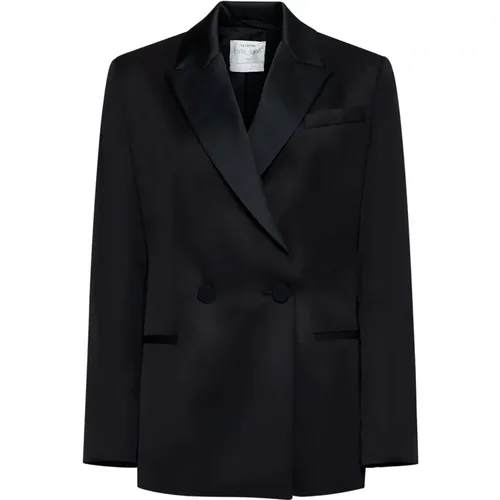 Wool Tuxedo Jacket Satin Lapels , female, Sizes: S, L, M - Forte Forte - Modalova