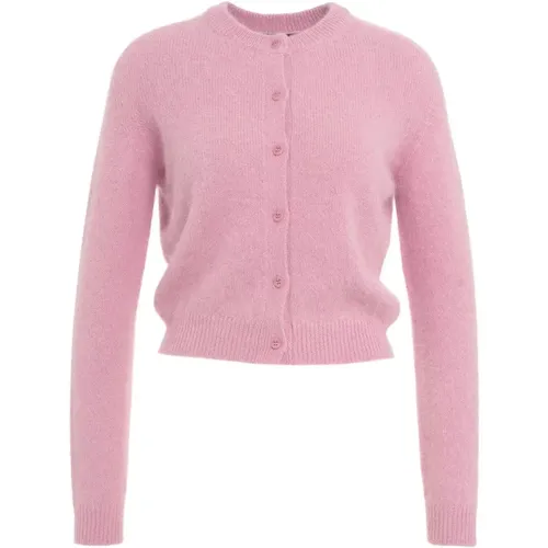 Luxury Knit Cardigan Rose Aw24 , female, Sizes: M, S - Roberto Collina - Modalova