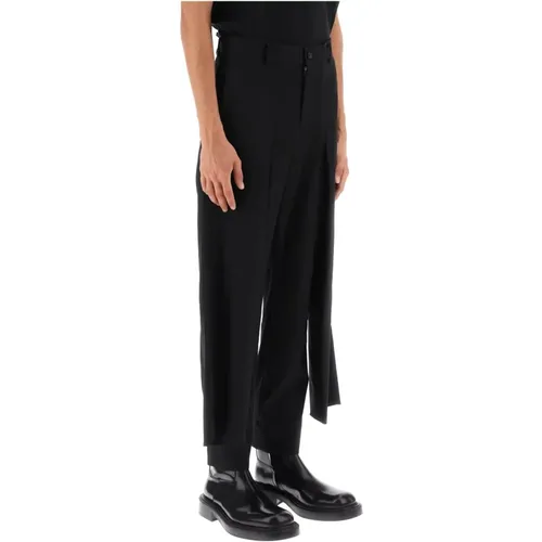 Slim Fit Wool Pants with Hip Panels - Comme des Garçons - Modalova