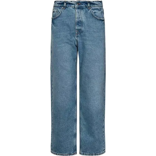 Blaue Jeans mit lockerer Passform und niedriger Taille , Damen, Größe: 2XS - Armarium - Modalova