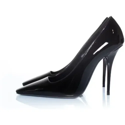 Leather heels , female, Sizes: 4 1/2 UK - Saint Laurent - Modalova