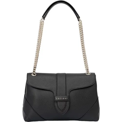 Schwarze Leder Damen Schultertasche - Orciani - Modalova