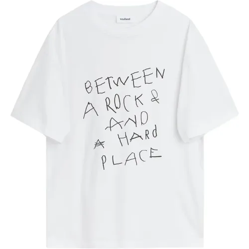 Rock Print T-shirt , unisex, Größe: M/L - Soulland - Modalova