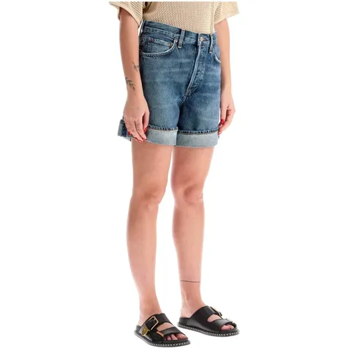 High-Waisted Baggy Denim Shorts , Damen, Größe: W26 - Agolde - Modalova