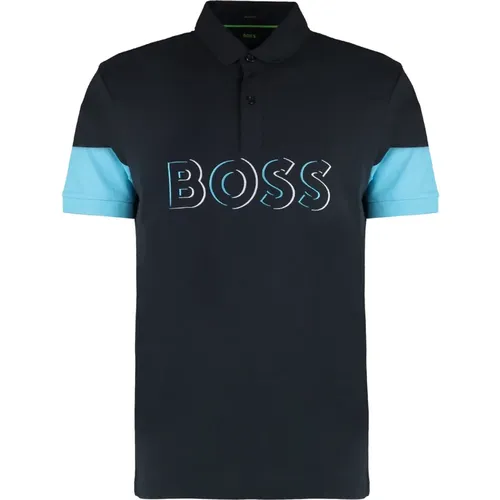 Geripptes Baumwoll-Poloshirt mit Seitenschlitzen , Herren, Größe: 3XL - Hugo Boss - Modalova