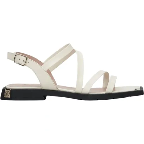 Damen Weiße Leder Riemchensandalen Er00112698 - Estro - Modalova