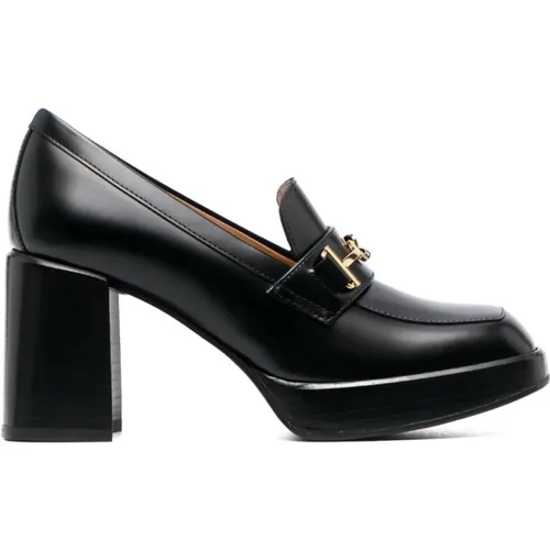 Leather Pumps with Heel , female, Sizes: 4 1/2 UK - TOD'S - Modalova