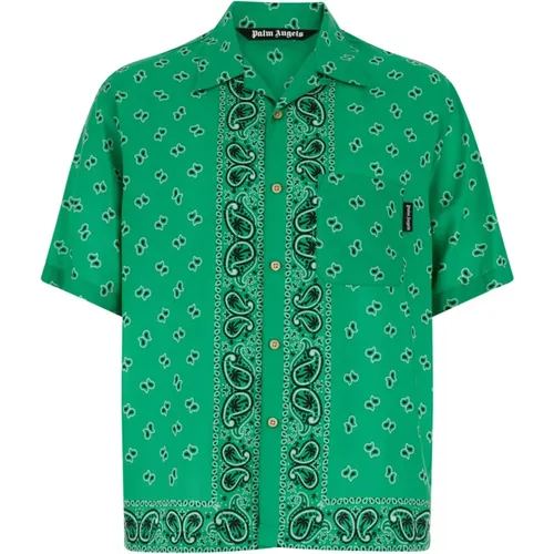 Paisley Print Cuban Collar Hemd , Herren, Größe: L - Palm Angels - Modalova