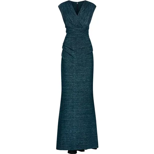 Glitter-detail V-neck gown dress , female, Sizes: M - Talbot Runhof - Modalova