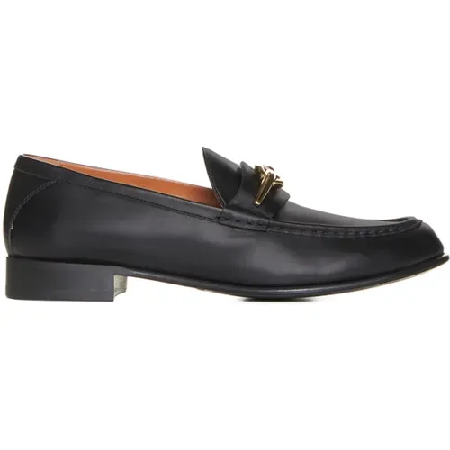 Schwarze flache Schuhe mit VLogo-Plakette - Valentino Garavani - Modalova
