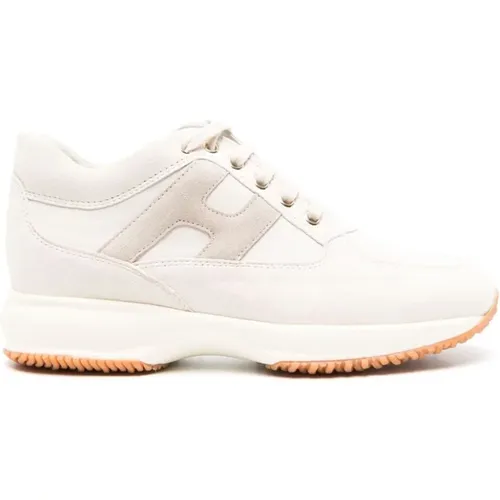White Leather Interactive Sneakers , female, Sizes: 5 1/2 UK, 2 UK, 6 1/2 UK, 7 UK, 4 1/2 UK, 3 UK, 5 UK, 3 1/2 UK - Hogan - Modalova