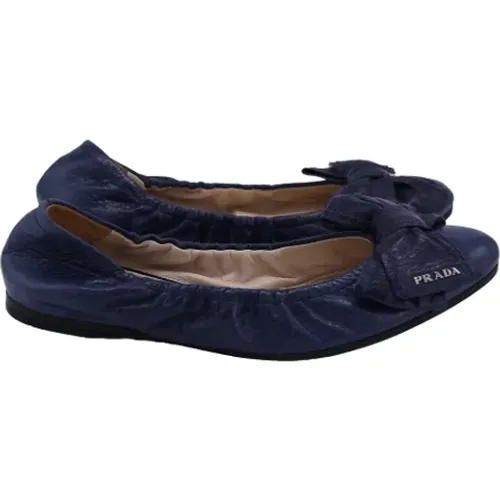 Pre-owned Leather flats , female, Sizes: 6 1/2 UK - Prada Vintage - Modalova