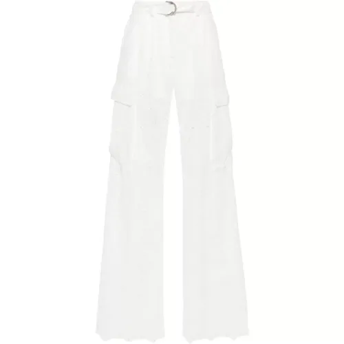 Cotton Trousers Broderie Anglaise , female, Sizes: XS - Ermanno Scervino - Modalova