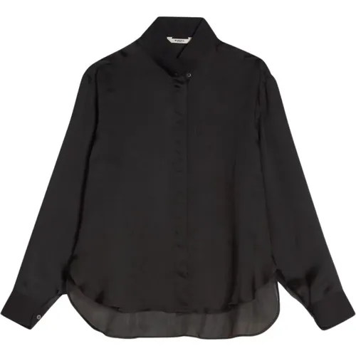 Velvet Fabric Shirt with Covered Button Placket , female, Sizes: 2XS, XS, S - Barena Venezia - Modalova