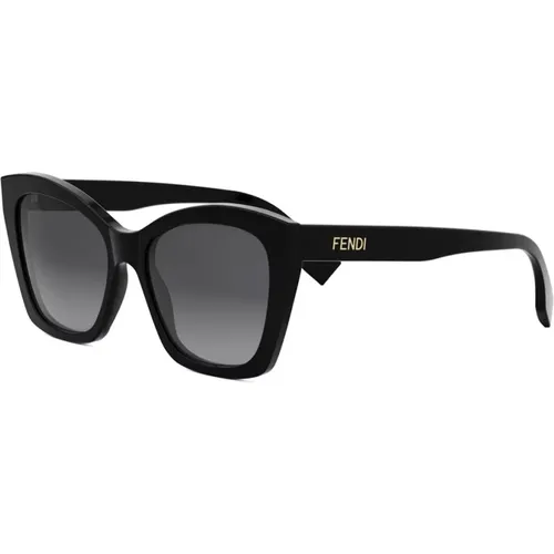 Butterfly Style Sunglasses with Iconic Logo , female, Sizes: 55 MM - Fendi - Modalova