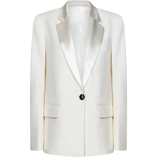 Elevate Your Wardrobe with the Milk-colored Wool Blend Blazer , female, Sizes: M - The Attico - Modalova