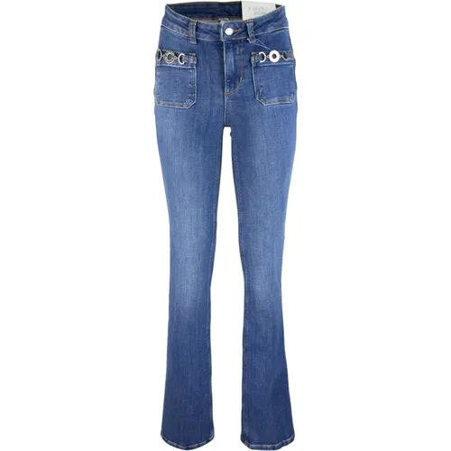 Straight Fit Jeans Zipper Closure , female, Sizes: W32, W25, W30, W31, W24, W26, W29, W28, W27 - Liu Jo - Modalova