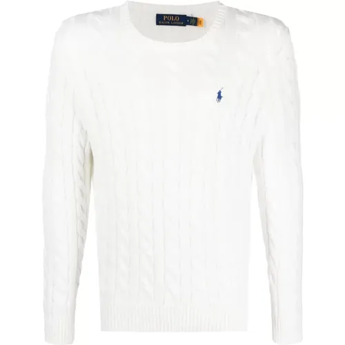 Weiße Sweaters mit Exklusiver Pony-Stickerei,Iconic Logo Baumwollpullover - Polo Ralph Lauren - Modalova