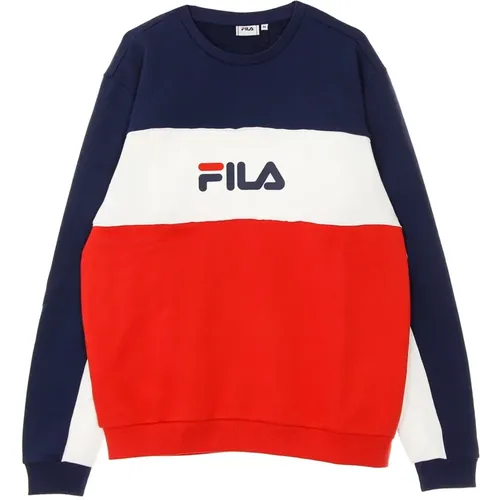 Lightweight Crewneck Sweatshirt Blocked Crew , male, Sizes: XL, M, S, XS - Fila - Modalova