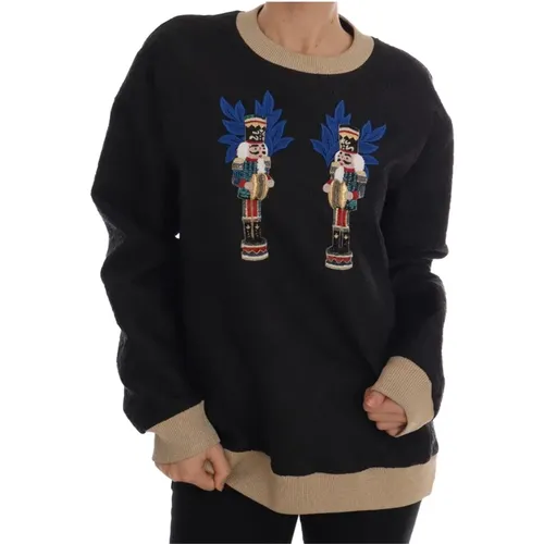 Fairy Tale Brocade Zipper Sweater , female, Sizes: XS - Dolce & Gabbana - Modalova