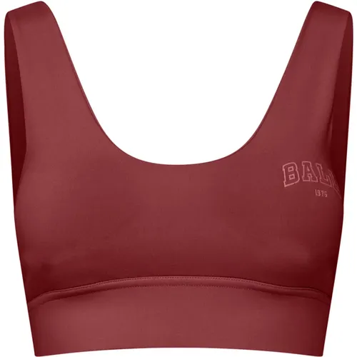 Sporty Bordeaux Top with Wide Straps , female, Sizes: XS, M, S - Ball - Modalova