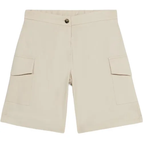 Leinen Cargo Shorts , Damen, Größe: XL - Oltre - Modalova