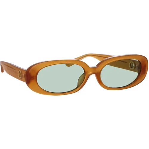 Chic 90s Style Sunglasses with Green Zeiss Lenses , female, Sizes: 59 MM - Linda Farrow - Modalova
