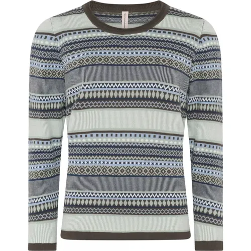 Buntes Jacquard O-Neck Pullover - Skovhuus - Modalova