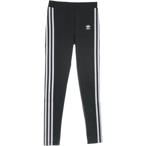 Elastic Waistband Leggings with 3 Stripes , female, Sizes: L - Adidas - Modalova