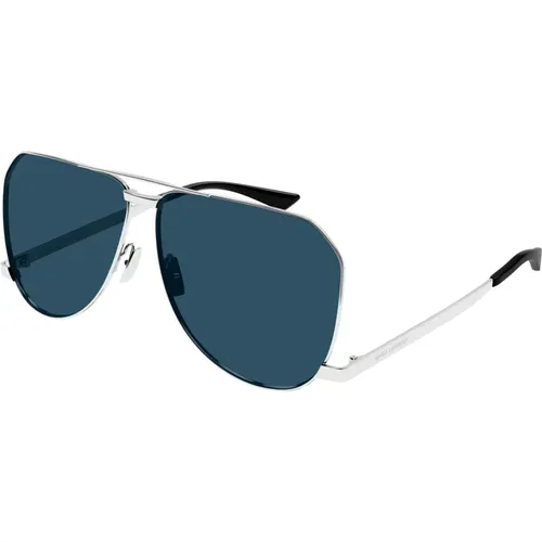 Silver/Blue Sunglasses SL 690 Dust , male, Sizes: 61 MM - Saint Laurent - Modalova