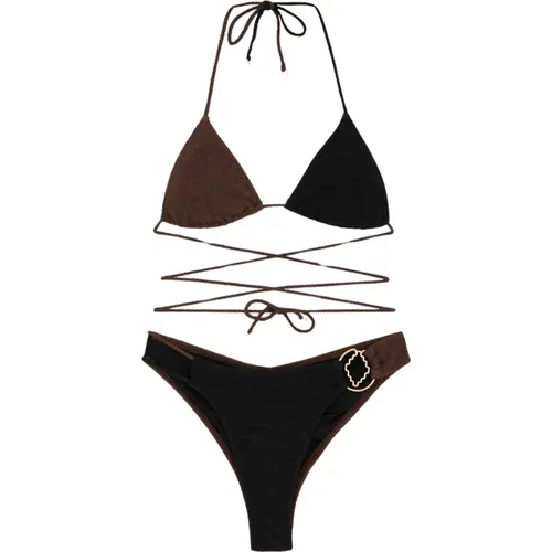 Triangel-Bikini mit Fixem Unterteil , Damen, Größe: L - Me-Fui - Modalova