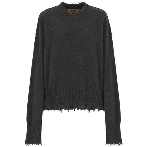 Dunkelgrauer Cashmere Pullover Rundhals , Damen, Größe: M - UMA WANG - Modalova