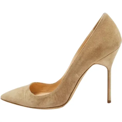 Pre-owned Suede heels , female, Sizes: 5 1/2 UK - Manolo Blahnik Pre-owned - Modalova