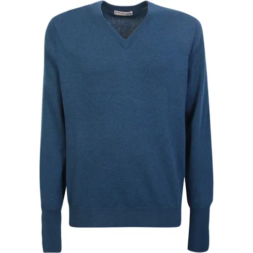 V-neck cashmere pullover by , male, Sizes: XL - Ballantyne - Modalova