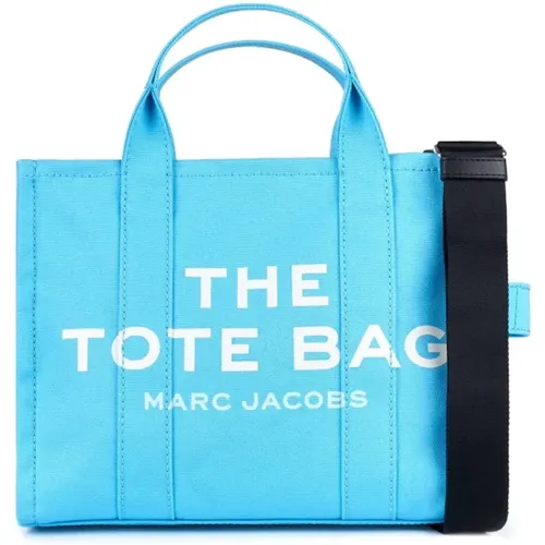 Medium Tote Bag in Aqua Baumwolle , Damen, Größe: ONE Size - Marc Jacobs - Modalova