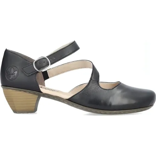 Leather Flat Sandals , female, Sizes: 6 UK - Rieker - Modalova