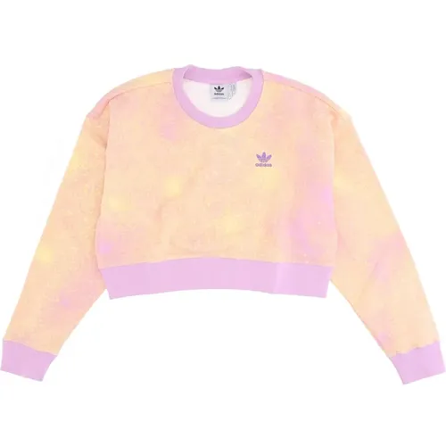 Bliss Lilac Cropped Leichter Crew Neck Sweatshirt - Adidas - Modalova