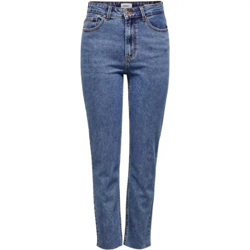 Raw Denim High Waist Jeans , Damen, Größe: W28 L30 - Only - Modalova