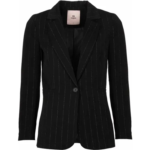 Lurex Pinstripe Single Breasted Blazer , Damen, Größe: L - Freebird - Modalova