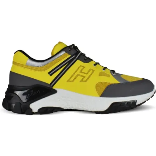 Gelbe und Graue Leder Urban Trek Sneakers , Herren, Größe: 44 1/2 EU - Hogan - Modalova