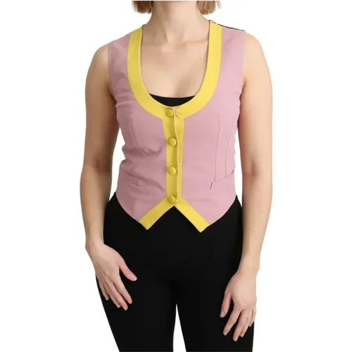 Cotton Sleeveless Vest , female, Sizes: XS, 2XS - Dolce & Gabbana - Modalova