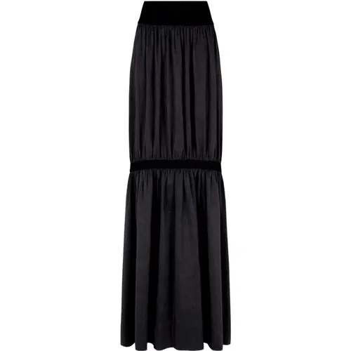 Linen and silk long skirt , female, Sizes: XL, L, M, S - Cortana - Modalova