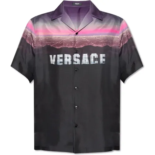 Silk shirt , male, Sizes: L, S - Versace - Modalova