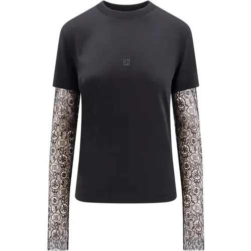 Crew-neck T-Shirt with Logo Embroidery , female, Sizes: S, M, XS - Givenchy - Modalova