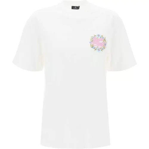 Floral pegasus embroidered t-shirt , female, Sizes: S, M, XS - ETRO - Modalova