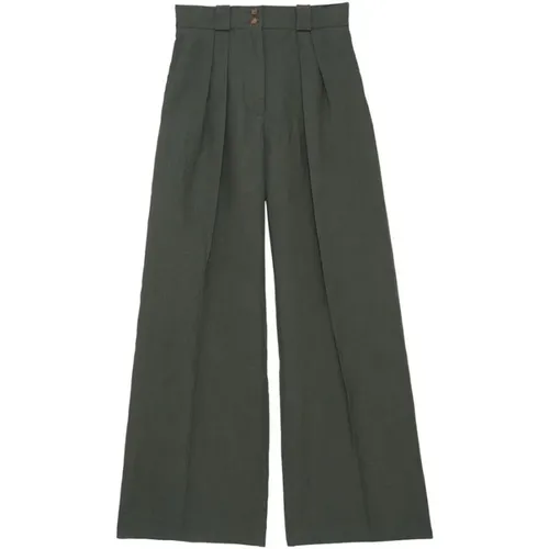 Dunkelgrüne Leinen Marlène Hose - Ines De La Fressange Paris - Modalova