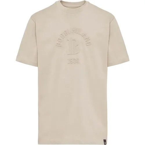 B Baumwollmischung T-Shirt , Herren, Größe: M - Boggi Milano - Modalova